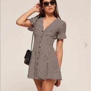 reformation checkered dress